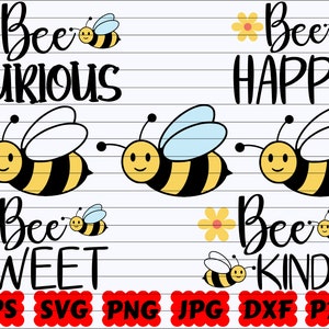 Bee SVG | Honey Bee SVG | Honey SVG | Cute Bee Svg | Bee Cut File | Clipart | Bee Curious Svg | Bee Happy Svg | Bee Sweet Svg | Bee Kind Svg