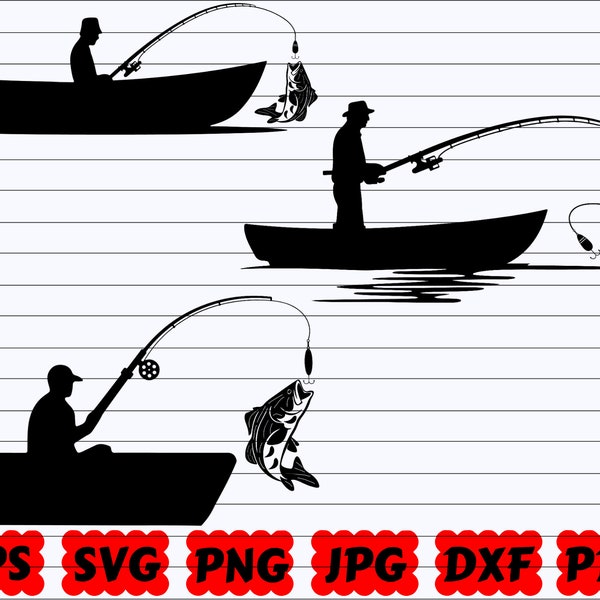Fishing Boat SVG | Boat Fishing SVG | Fisherman SVG | Bass Fishing Svg | Bass Boat Svg | Boat Svg | Boat Silhouette | Fishing Boat Cut Files