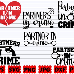 Partners In Crime-SVG | Partners-SVG | Misdaad-SVG | Vriendschap gesneden bestand | Beste vrienden-svg | Vriendschap citaat Svg | Vriendschapsspreuk | Shirt