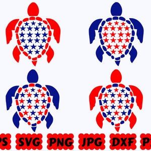 Turtle USA SVG | Turtle SVG | 4th Of July Svg | America Svg | Usa Svg | Cut Files for Cricut & Silhouette | Svg Eps Dxf Png Jpg Pdf