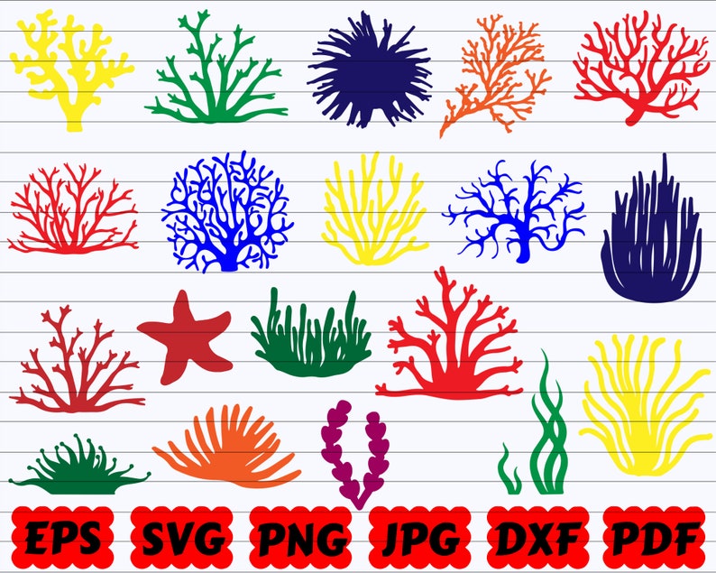 Coral SVG Seaweed SVG Plants SVG Under The Sea Plants | Etsy