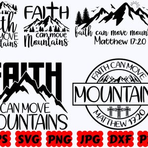 Wiara może przenosić góry SVG | Wiara SVG | Chrześcijaństwo SVG | Jezus SVG | Plik do cięcia dla Cricut i Silhouette | SVG Eps Dxf Png Jpg | Użytek komercyjny