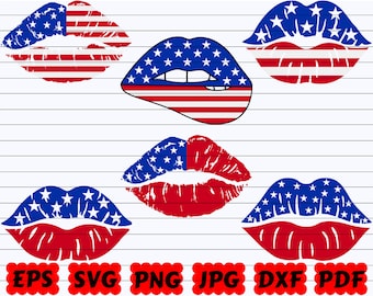 Lèvres du 4 juillet SVG | Lèvres SVG | Lèvres américaines SVG | Etats-Unis lèvres Svg | Lèvres patriotiques Svg | Drapeau américain lèvres Svg | Drapeau des Etats-Unis Lèvres Svg | Baiser