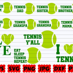 Tennis SVG | Tennis Bundle SVG | Tennis Family SVG | Family Svg | Sports Svg | Eat Sleep Tennis Repeat Svg | Mom Svg | Dad Svg | Baby Svg