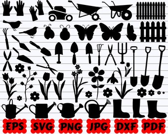 Garden Tools SVG Bundle | Gardening Tools SVG | Tools SVG | Gardening Silhouette | Gardening Cut Files | Gardener Svg | Spring Silhouette