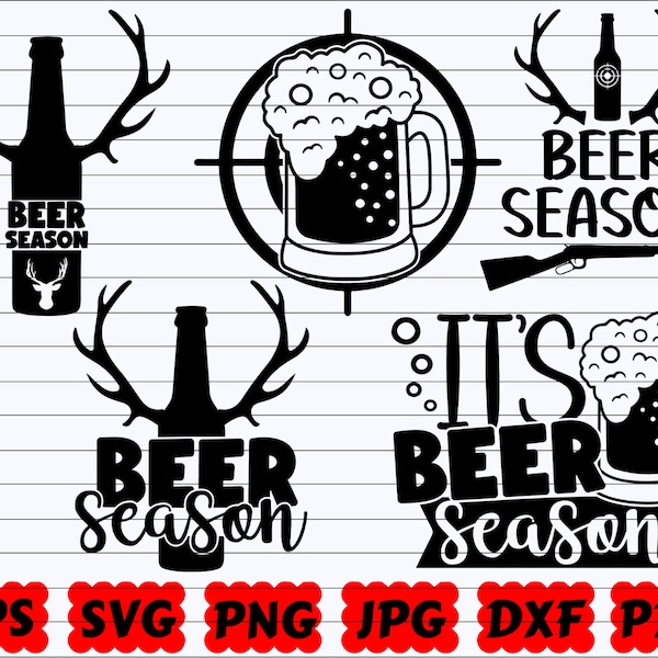 Beer Season SVG | Season SVG | Beer Season With Deer Antlers SVG | Beer Cut File | Beer Quote Svg | Beer Saying | Beer Design | Beer Shirt