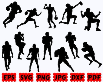 Football American Player SVG | Football Player SVG | Football SVG | Sport Svg | Cut Files for Cricut & Silhouette | Svg Eps Dxf Png Jpg Pdf
