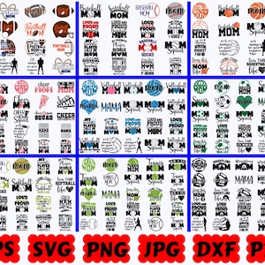 Sport Mama SVG | Sport SVG | Mama SVG | Schnittdateien für Cricut & Silhouette | Zitat | Spruch | Hemd | Svg Eps Dxf Png Jpg Pdf | Kommerzielle Nutzung Bild 1
