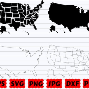 USA Karte SVG | Amerika Karte SVG | US Bundesstaat Svg | Staaten svg | Amerika SVG | USA geschnitten Datei | Karte | Uns Zustand | Landkarte Silhouette| Karte der Vereinigten Staaten
