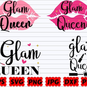 Glam Queen SVG | Glam SVG | Queen SVG | Makeup Svg | Beauty Svg | Mascara Svg | Cosmetics Svg | Fashion Svg | Lipstick Svg | Makeup Artist