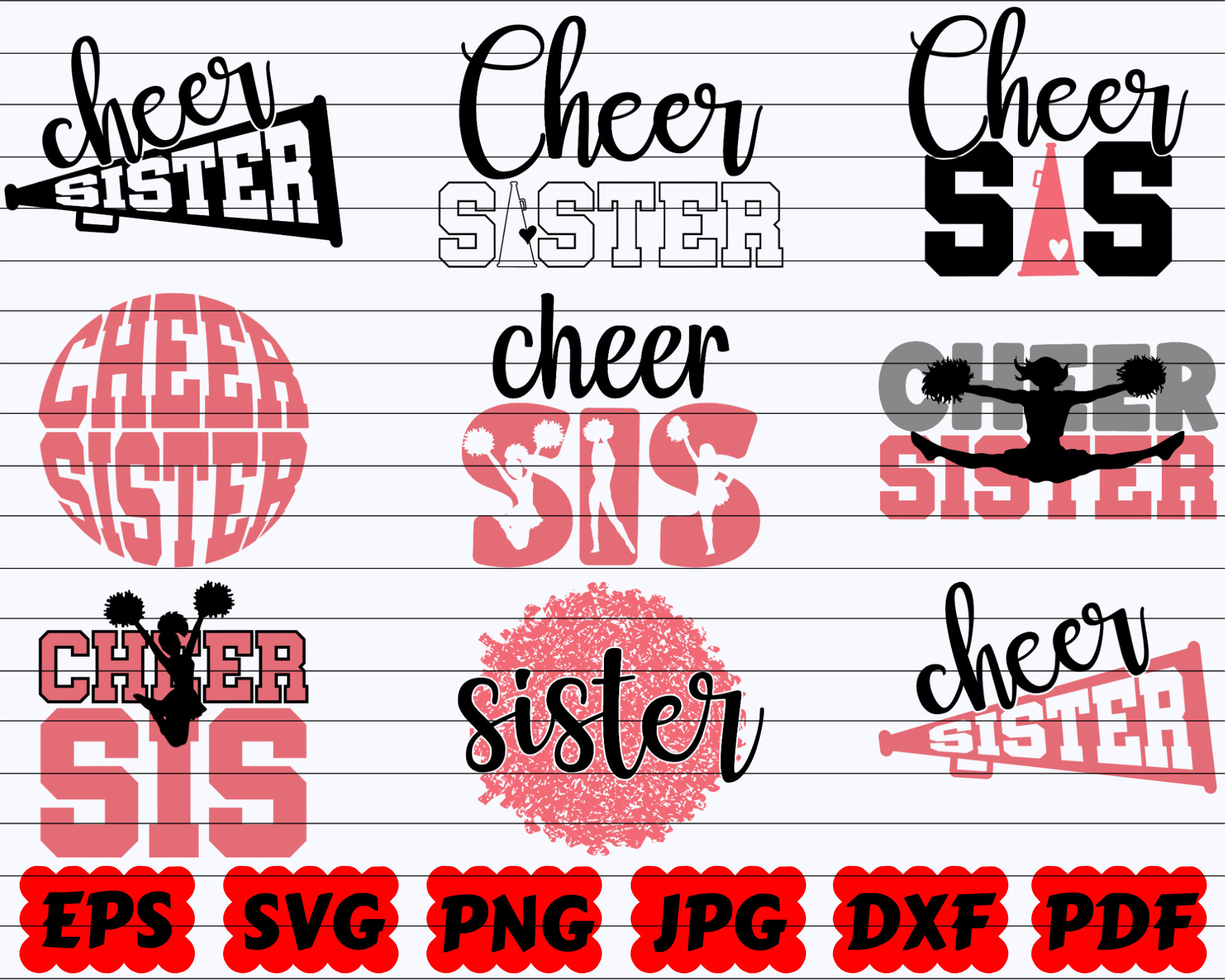 Cheer Sister SVG | Cheer Sis SVG | Cheer Family SVG | Sister Svg | Cheer Sister Cut File | Cheer Clipart | Cheer Fan Svg | Cheer Quote Svg