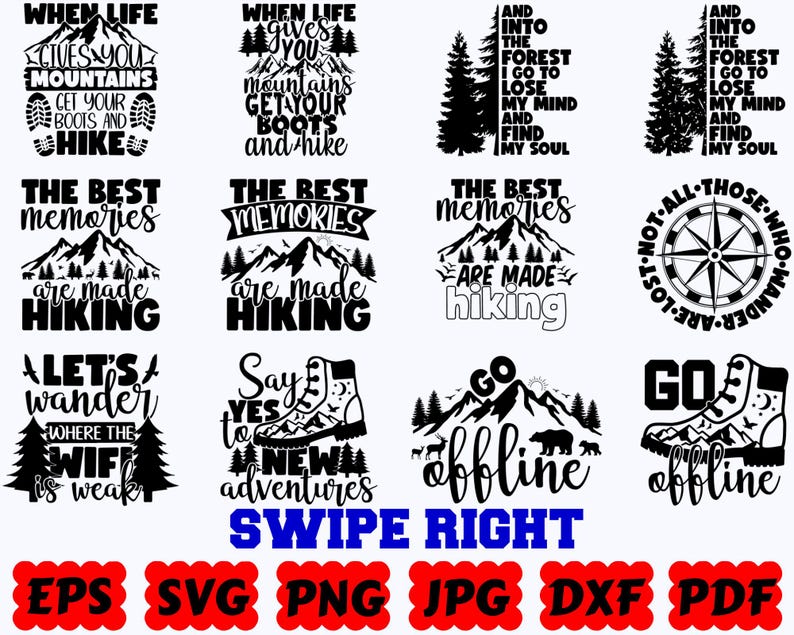 Hiking SVG | Adventure SVG | Nature SVG | Mountains Svg | Travel | Cut Files for Cricut & Silhouette | Svg Eps Dxf Png Jpg | Commercial Use image 6
