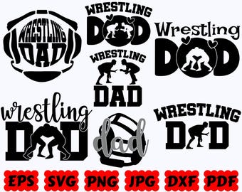 Papa lutteur SVG | Lutte SVG | Sport SVG | Fichiers de découpe pour Cricut & Silhouette | Svg Eps Dxf Png Jpg Pdf | Utilisation commerciale