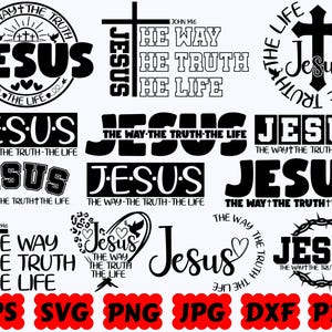 Jezus de weg de waarheid het leven SVG | Jezus-svg | Christelijke SVG | Religieuze Svg | Bestanden knippen voor Cricut & Silhouette | Svg, eps, dxf, png, jpg