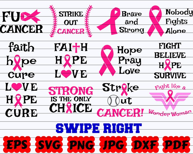 Cancer Breast Svg Cancer Fight Svg Strike Out Cancer Svg Cancer Sayings Svg Cancer Quote Svg Cancer Svg Cancer Awareness Svg Collage Sheets Craft Supplies Tools Delage Com Br