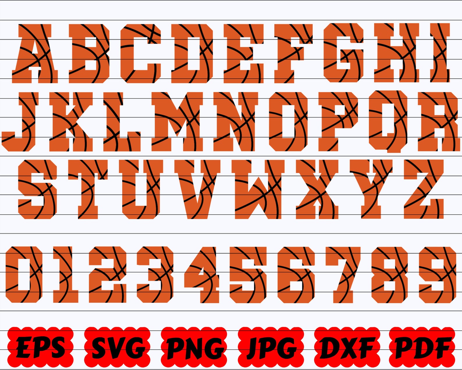 Basketball Font SVG Basketball Alphabet SVG Basketball Letters SVG