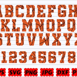 Basketball Font SVG | Basketball Alphabet SVG | Basketball Letters SVG | Basketball Numbers Svg | Sport Font Svg | Sport Cut Files| Font Svg