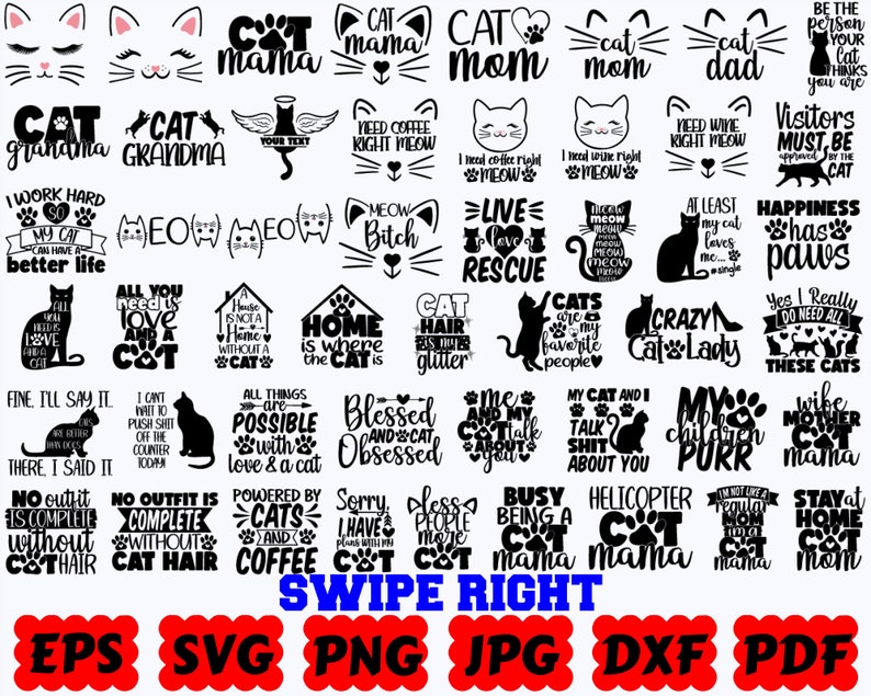 Download Cat Quote Svg Cat Cut Files Cat Clipart Animals Svg Cat Silhouette 100 Cat Svg Cat Mom Svg Cat Lover Svg Cat Saying Pet Svg Craft Supplies Tools Materials Safarni Org