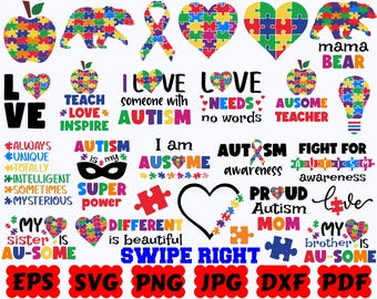 Autism SVG | Autism Puzzle SVG | Autism Awareness SVG | Be Kind Svg | Cut File for Cricut & Silhouette | Svg Eps Dxf Png Jpg |Commercial Use