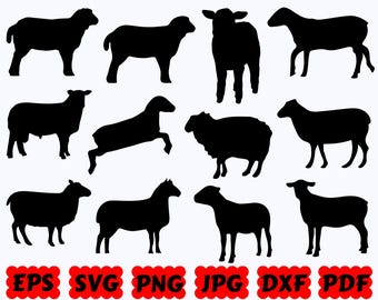 Sheep SVG | Animal SVG | Farm Animal SVG | Lamb Svg | Cut Files for Cricut & Silhouette | Svg Eps Dxf Png Jpg Pdf | Commercial Use