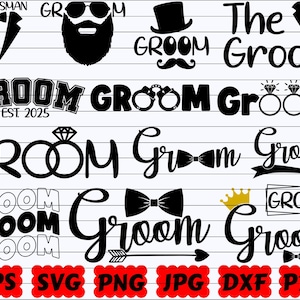 Sposo SVG / Matrimonio SVG / Mr And Mrs SVG / Marito SVG / Groomsman SVG / Cartello matrimonio SVG / Festa matrimonio SVG / Squadra sposo SVG / Tribù sposo