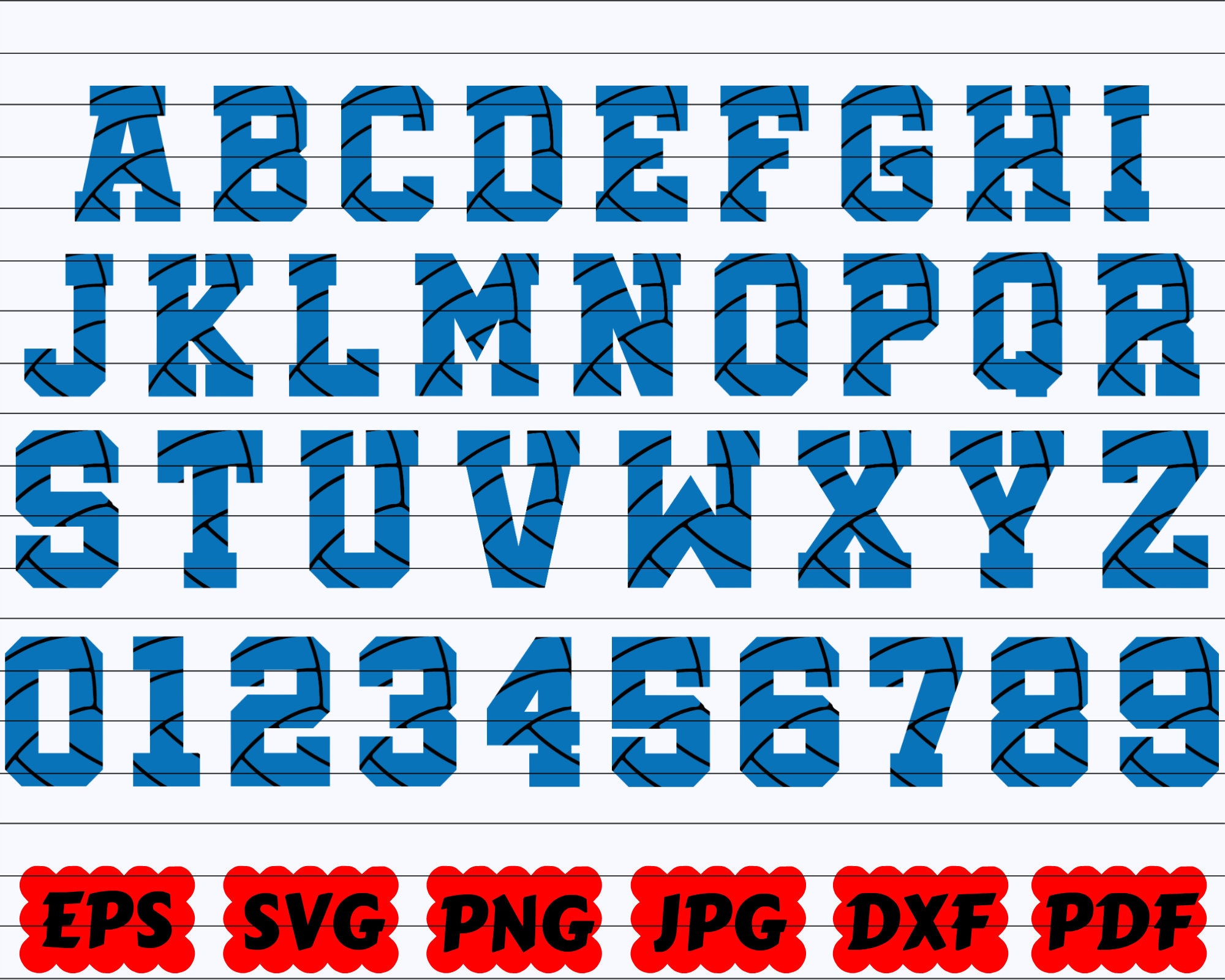 Volleyball Font SVG Volleyball Alphabet SVG Volleyball Etsy
