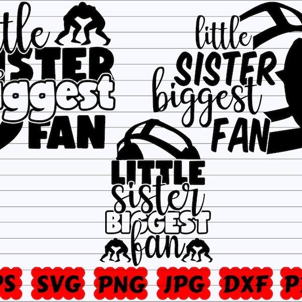 Little Sister Biggest Fan Svg - Etsy
