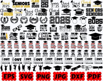 Graduierung SVG-Bundle | Graduierung 2025 SVG | Abschluss SVG | graduierter Kopf | Klasse von 2025 SVG | Senioren SVG | Stolz auf die graduierte svg