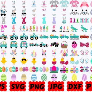 150 Pâques SVG | Lapin de Pâques SVG | Oeufs de Pâques SVG | Pâques camion Svg | Gnome de Pâques Svg | Poussin de Pâques Svg | Pâques Licorne Svg | Clipart