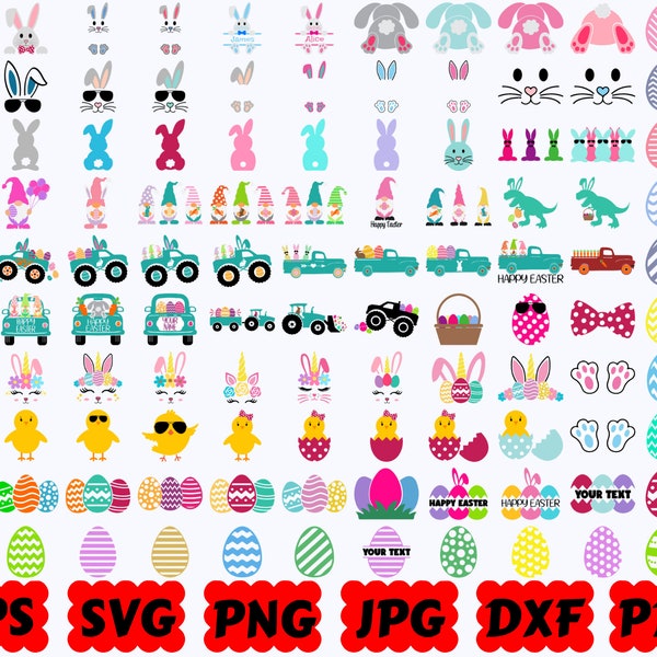 150 Ostern SVG | Osterhase SVG | Ostereier SVG | Ostertruck Svg | Osterwichtel Svg | Osterküken Svg | Easter Unicorn Svg | Clipart