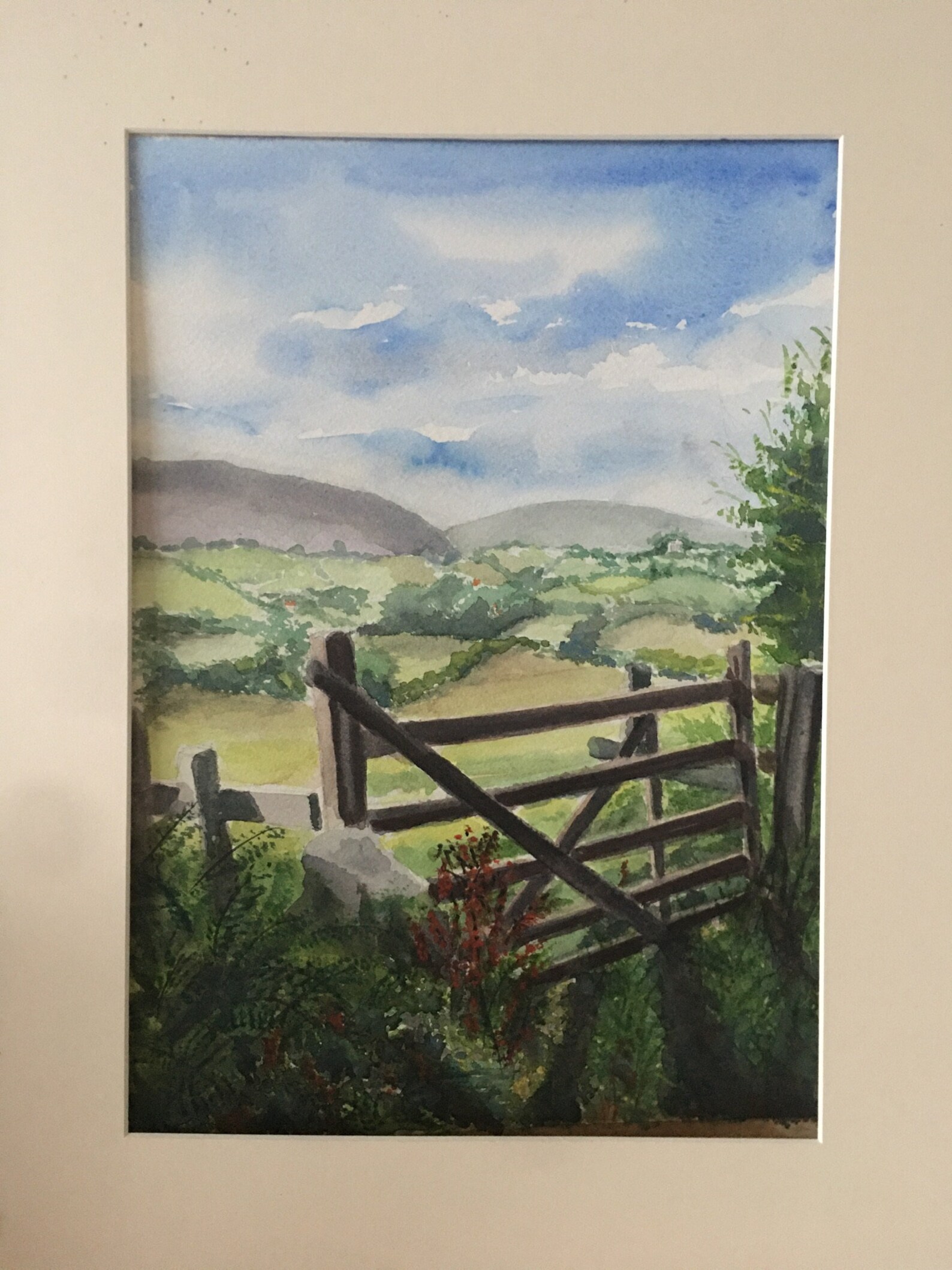 Watercolour Original Painting farm Gate Etsy