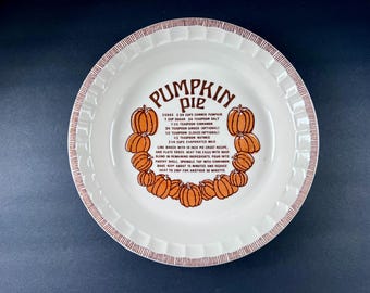 vintage Royal China by Jeannette Country Harvest ceramic pumpkin pie plate