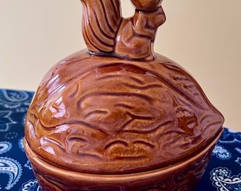 vintage ceramic nut jar With squirrel lid