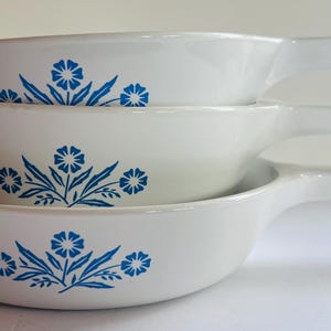 Blue Cornflower Corningware Casserole dishes with handle Set of 3