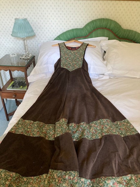 1970's Anna Belinda Velvet Dress with Liberty Lawn