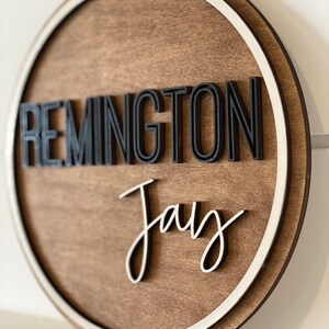 Custom Laser Cut 3D Wooden Name Sign- Nursery Name Sign- Round Name Sign For Baby Room- Birth Announcement Photo Prop