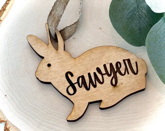 Easter Basket Tags- Custom Wooden Laser Cut- Easter Decor