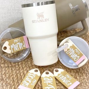 40 Oz Stanley Tumbler Name Plate Personalized Name Tag for Stanley Lid Stanley  Cup Accessories Name Tag for Water Bottle Quencher 