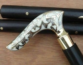 Best Quality White Flower Leaf Victorian Handle handmade brass wands-walking cane-Walking Stick-canes STEAMPUNK Gift