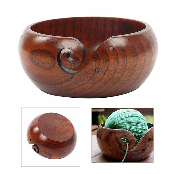 arn Bowl Holder Storage Bowl Natural Wood for Knitting & Crochet Yarn Holder arn Bowl Holder Storage Bowl Natural Wood for Knitting & Crochet Yarn Holder