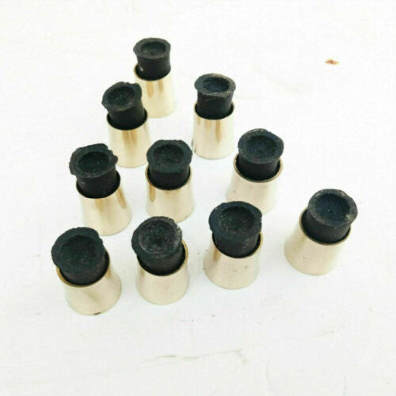 Lot of 10 Solid Brass Spare Part Walking Stick Cane Rubber Tip Etsy