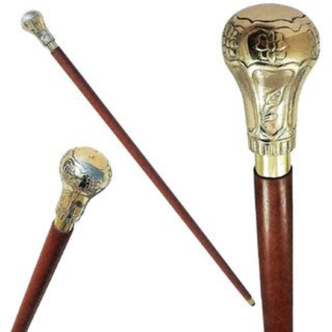 Bat Masterson Cane Victorian Handle handmade brass Etsy