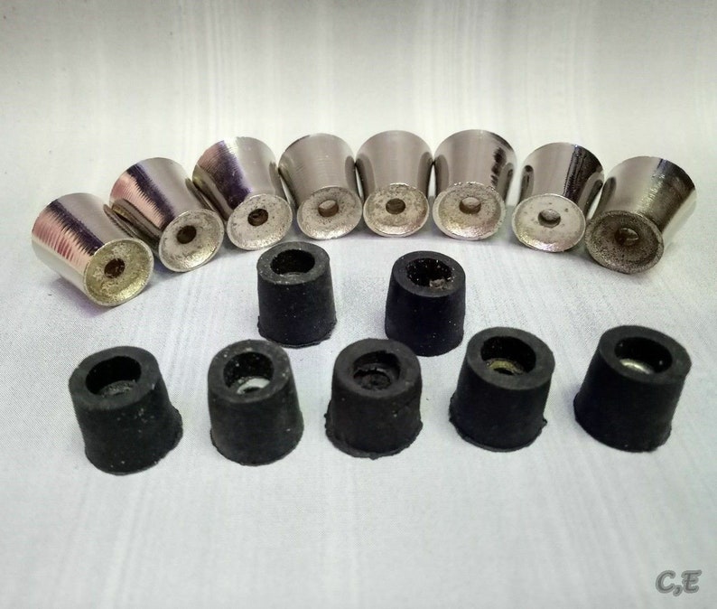 Lot of 10 Solid Brass Spare Part Walking Stick Cane Rubber Tip Etsy