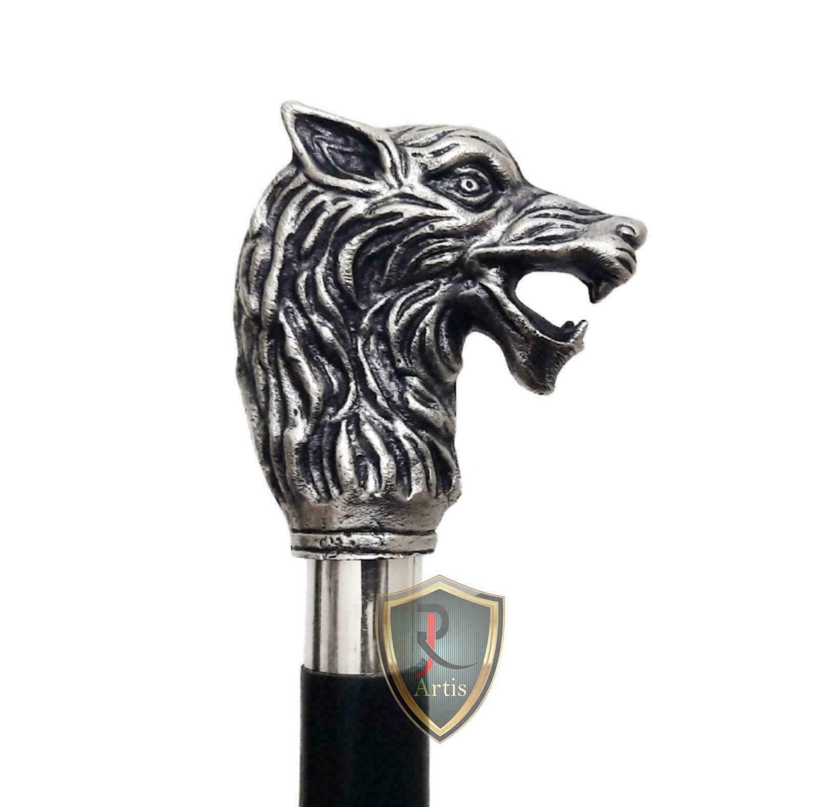 GAME OF THRONES Symbol Wolf Head Metal Victorian Handle canes Etsy