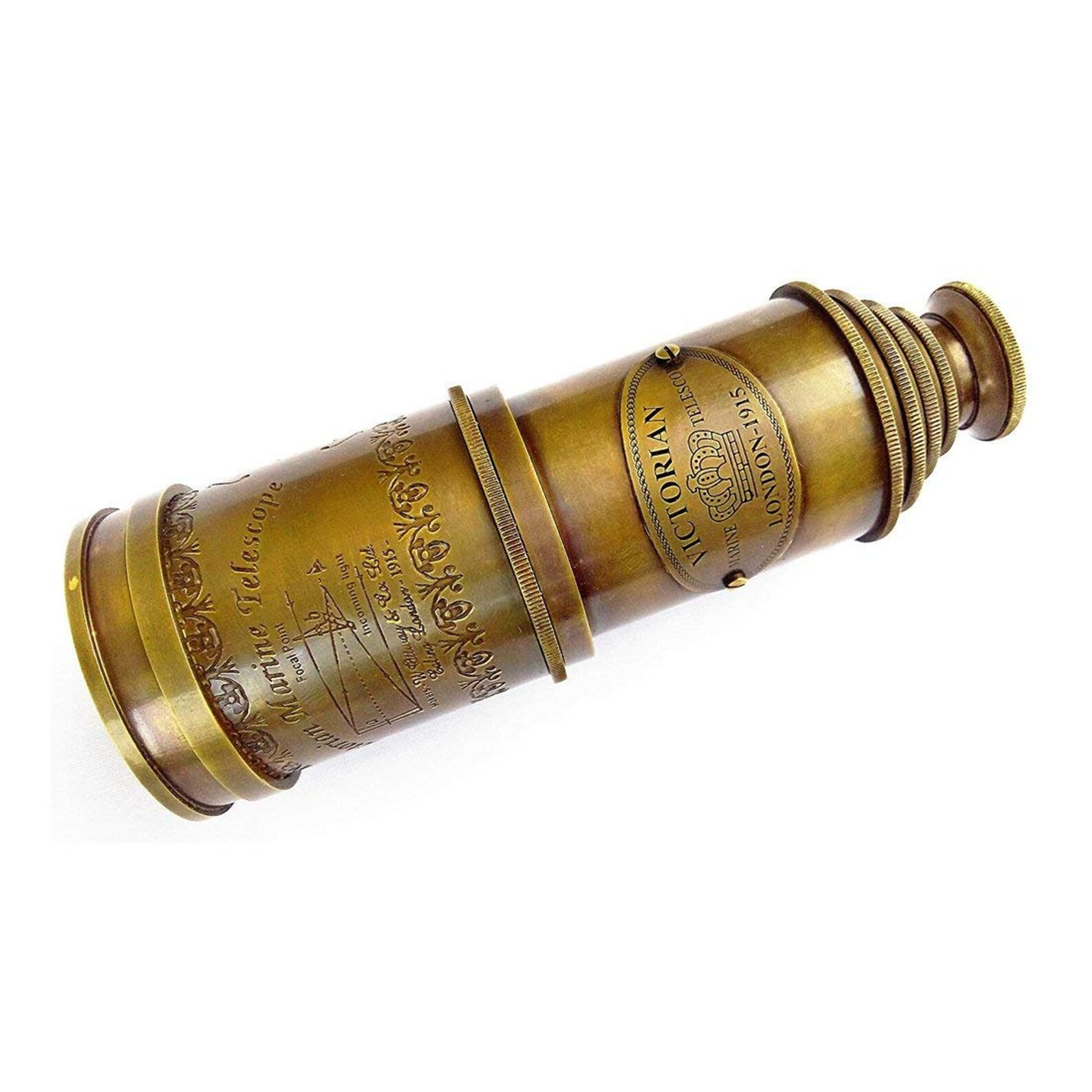 Handmade Pirates Spyglass Telescope London 1915 Engraved Navy Etsy