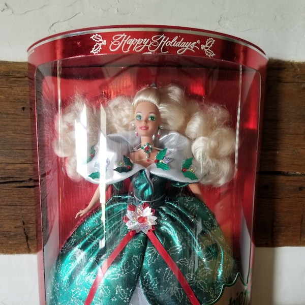 Vintage 1995 Happy Holidays Special Edition Barbie Doll; NIB NRFB; Collectible Fashion Doll; Christmas; Mattel; Toys and Games; Pretend Play