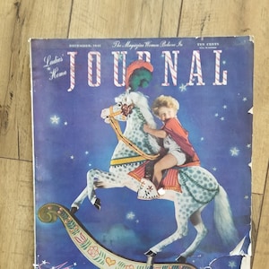 Vintage 1941 Ladies Home Journal, December Issue; Christmas Holidays; Recipes; Fashion Beauty Interior Decor; Poetry Fiction; Advertising