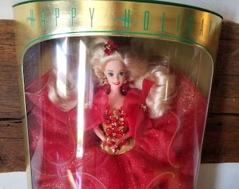 Vintage 1993 Happy Holidays Special Edition Barbie Doll; NIB NRFB; Collectible Fashion Doll; Christmas; Mattel; Toys and Games; Pretend Play