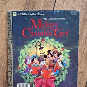 Vintage 1983 Mickey&#39;s Christmas Carol, a Little Golden Book; Walt Disney; Childrens&#39; Books; Fictional Reading