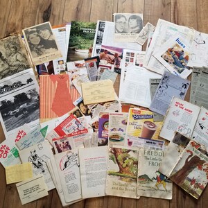 ヴィンテージ エフェメラル ミックス ペーパー パック、ロット #4、メガ パック +100 枚のペーパー、スクラップブック、ジャンク ジャーナル、カード作成用のペーパー パック、アートおよびクラフト